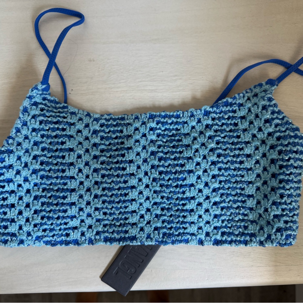 TRIANGL Blue Crochet swim set